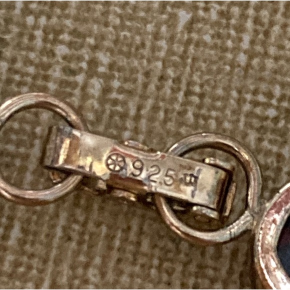 B.A. Ballou Vintage 1950's Vermeil 6 Oval Hardstone Scarab Link Bracelet 7" - Picture 9 of 14